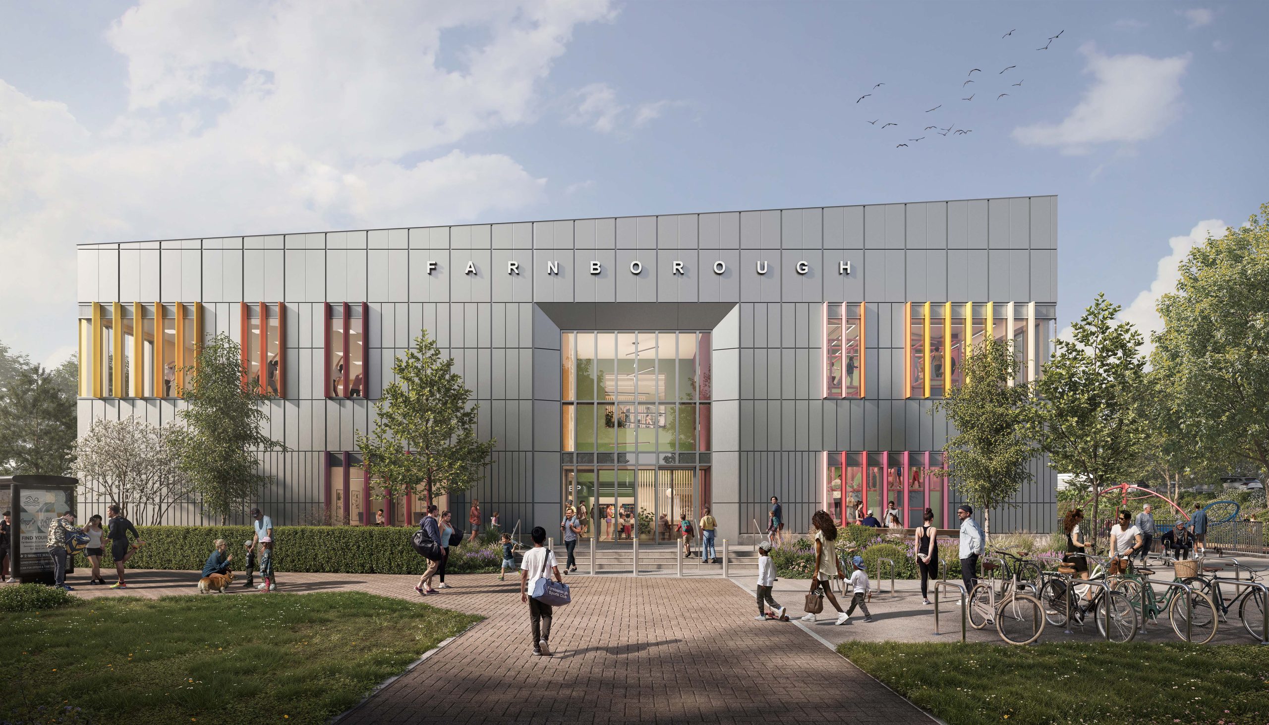 CGI image of Farnborough Pools and Fitness centre